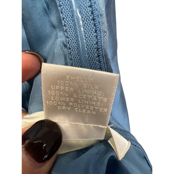 Ann Taylor Blue Silk Taffeta Halter A-Line Special Occasion Dress - Picture 11 of 12